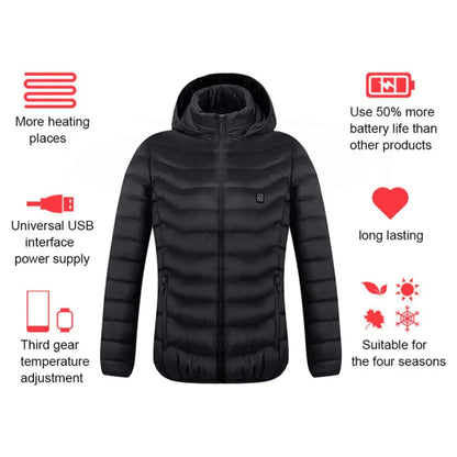 CozyCO Heated Winter Thermal Jacket with USB Heating